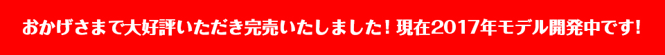 おかげさまで大好評いただき完売いたしました！現在2017年モデル開発中です！